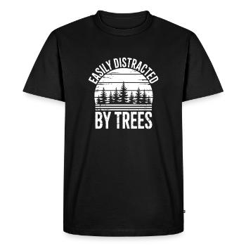 Arbres, Arbres, Arbres, Drôles d’Arbres, Cadeau - T-shirt Premium bio Homme - noir - Devant - Nico (187cm)