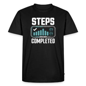Steps Completed 10000 Schritte - Men's Premium Organic T-Shirt - black - Front - Nico (187cm)