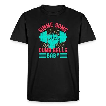 Passionnés de fitness Quelques haltères Bébé Calisthénie - T-shirt Premium bio Homme - noir - Devant - Nico (187cm)