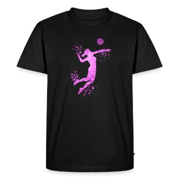 Volley-ball féminin Joueuse de volley-ball : Volley-ball de plage - T-shirt Premium bio Homme - noir - Devant - Nico (187cm)