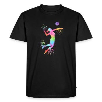 Volley-ball féminin Joueuse de volley-ball : Volley-ball de plage - T-shirt Premium bio Homme - noir - Devant - Nico (187cm)