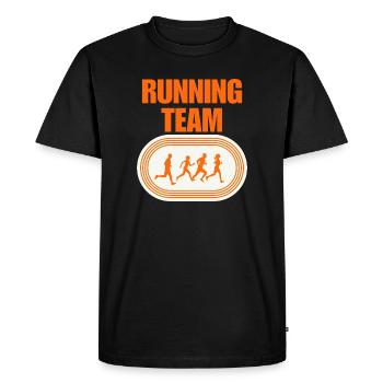 Équipe de course - T-shirt Premium bio Homme - noir - Devant - Nico (187cm)