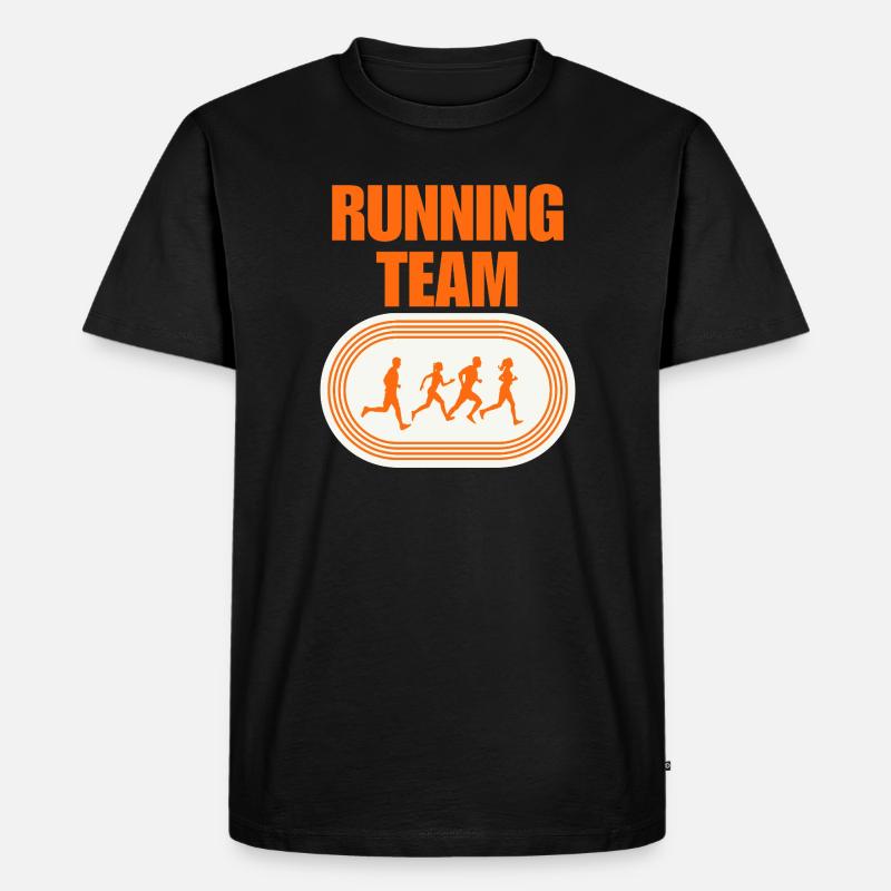 Running Team - Männer Premium Bio T-Shirt - Schwarz