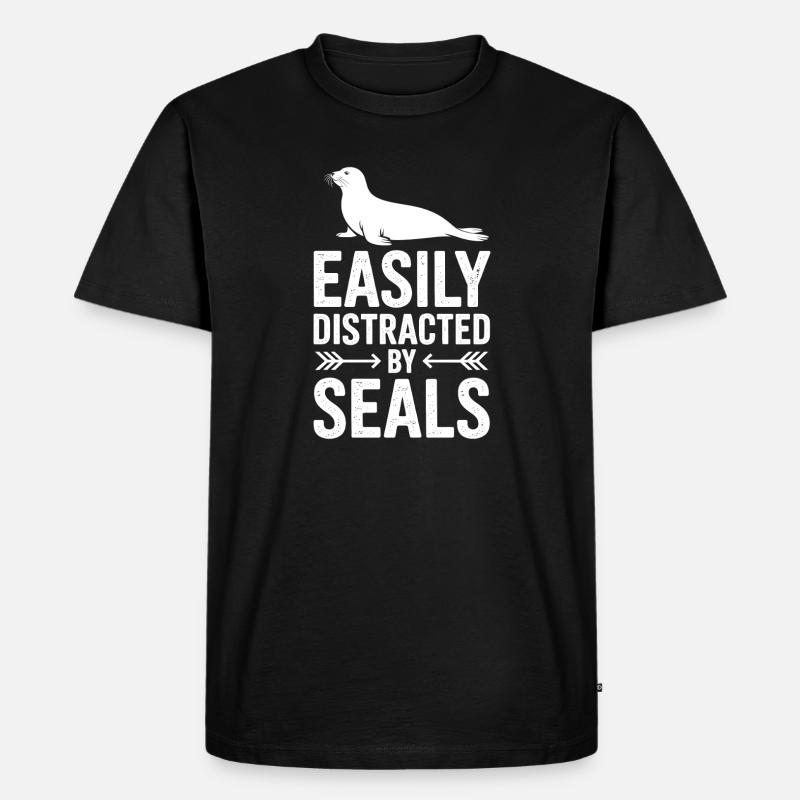 Robben Sprüche Robben Lustiges Robben Geschenk - Männer Premium Bio T-Shirt - Schwarz