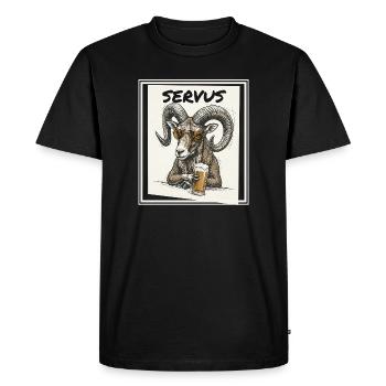 Mouflon de bière - T-shirt Premium bio Homme - noir - Devant - Nico (187cm)