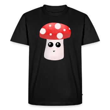 Un copain champignon Kawaii avec des points - T-shirt Premium bio Homme - noir - Devant - Nico (187cm)