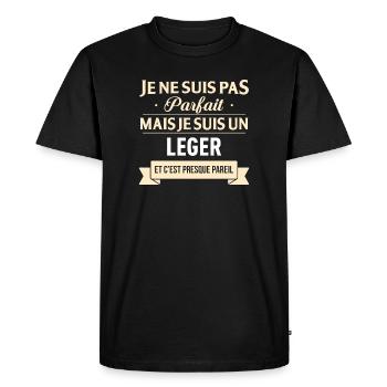 Je Ne Suis Pas Parfait Mais Je Suis Un Leger Et... - T-shirt Premium bio Homme - noir - Devant - Nico (187cm)