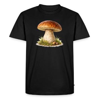 Illustration de champignon forestier - T-shirt Premium bio Homme - noir - Devant - Nico (187cm)