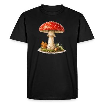 Rêve d’automne de champignon - T-shirt Premium bio Homme - noir - Devant - Nico (187cm)