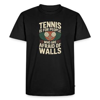 Le tennis de padel est pour les personnes qui ont peur des murs - T-shirt Premium bio Homme - noir - Devant - Nico (187cm)