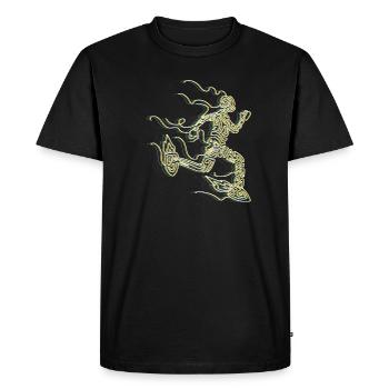 Stylized Rocket Runner - Men's Premium Organic T-Shirt - black - Front - Nico (187cm)