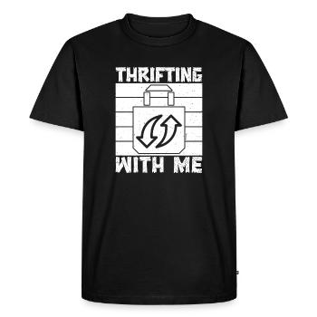 Thrift Shop Thrifting With Me Love Thrifting - Men's Premium Organic T-Shirt - black - Front - Nico (187cm)