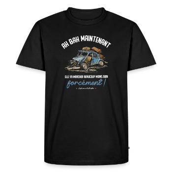 Elle va marcher beaucoup moins bien forcement... - T-shirt Premium bio Homme - noir - Devant - Nico (187cm)