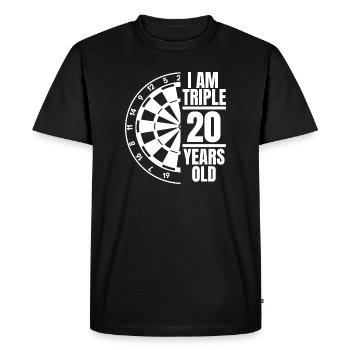 I am three times 20 years old - Men's Premium Organic T-Shirt - black - Front - Nico (187cm)