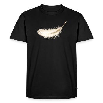 Plume d’oie délicate Design vintage élégant - T-shirt Premium bio Homme - noir - Devant - Nico (187cm)