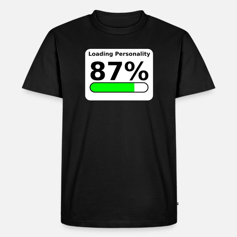 Loading Personality 87% – Nerdy Statement Tee - Männer Premium Bio T-Shirt - Schwarz