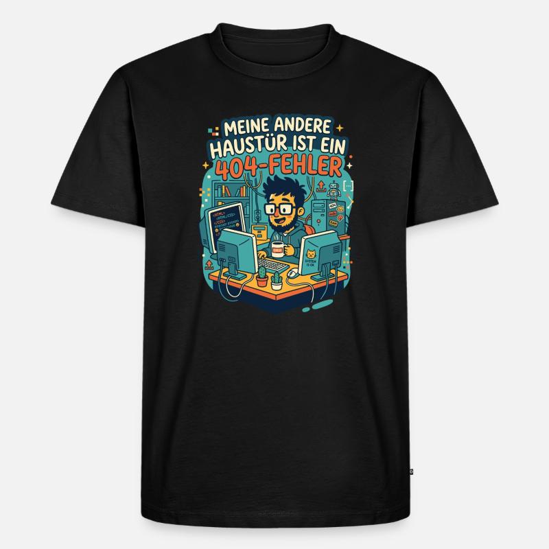 Programmierer 404 Fehler Humor - Männer Premium Bio T-Shirt - Schwarz