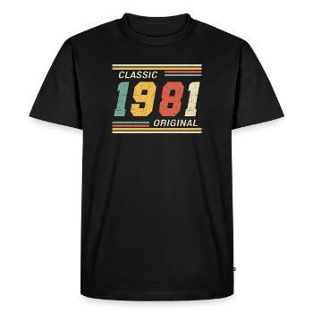 Classique 1981 original 1981 - T-shirt Premium bio Homme - noir - Devant - Nico (187cm)