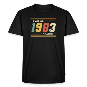 Classique 1983 original 1983 - T-shirt Premium bio Homme - noir - Devant - Nico (187cm)