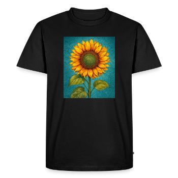 Yellow Sunflowers Flowers Sunflower Graphics - Men's Premium Organic T-Shirt - black - Front - Nico (187cm)