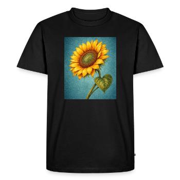 Yellow Sunflowers Flowers Sunflower Graphics - Men's Premium Organic T-Shirt - black - Front - Nico (187cm)