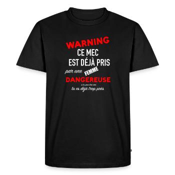Humour homme couple femme jalouse saint valentin - T-shirt Premium bio Homme - noir - Devant - Nico (187cm)
