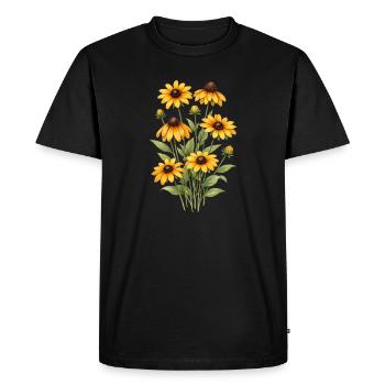 Yellow Sunflowers Flowers Sunflower Graphics - Men's Premium Organic T-Shirt - black - Front - Nico (187cm)
