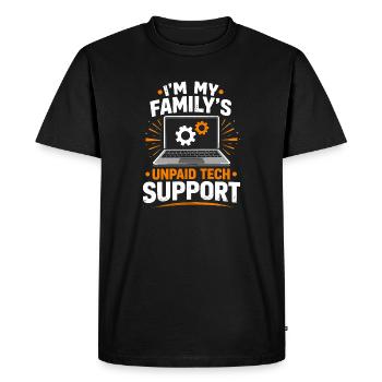 Support technique familial non rémunéré - T-shirt Premium bio Homme - noir - Devant - Nico (187cm)