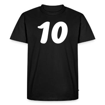 10. 10 ANS. 10e ANNIVERSAIRE. ANNIVERSAIRE 10 ANS. - T-shirt Premium bio Homme - noir - Devant - Nico (187cm)