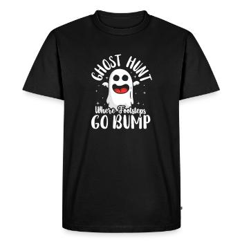 Ghost Hunter Halloween English Saying - Men's Premium Organic T-Shirt - black - Front - Nico (187cm)