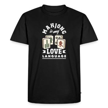 C’est l’heure du Mahjong - T-shirt Premium bio Homme - noir - Devant - Nico (187cm)