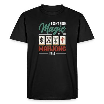 C’est l’heure du Mahjong - T-shirt Premium bio Homme - noir - Devant - Nico (187cm)