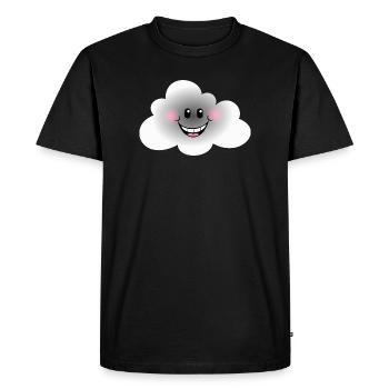 Happy Cloud - Men's Premium Organic T-Shirt - black - Front - Nico (187cm)