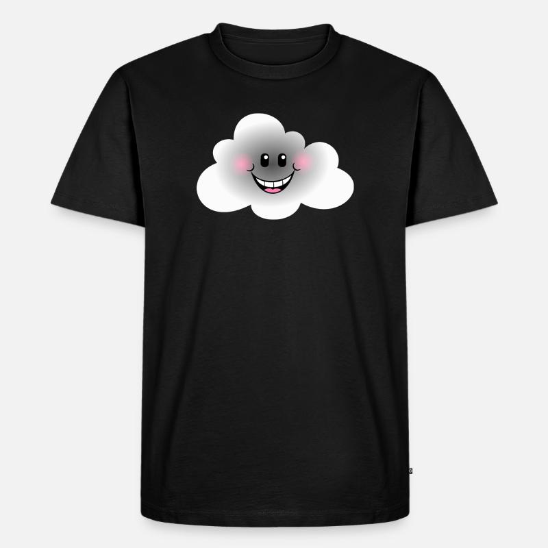 Glückliche Wolke - Männer Premium Bio T-Shirt - Schwarz