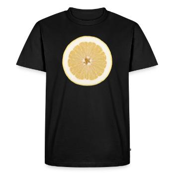 Lemon, Citrus, Lemon Slice, Shirt, Hoodie - Men's Premium Organic T-Shirt - black - Front - Nico (187cm)