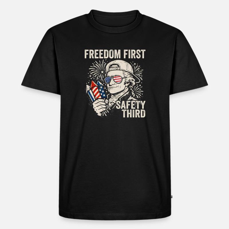 Freedom First, Security Third, Ham - Men's Premium Organic T-Shirt - black