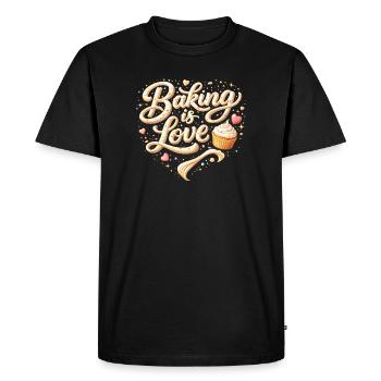 La pâtisserie, c’est aimer la pâtisserie, dire design - T-shirt Premium bio Homme - noir - Devant - Nico (187cm)