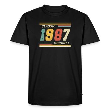 Classique 1987 original 1987 - T-shirt Premium bio Homme - noir - Devant - Nico (187cm)