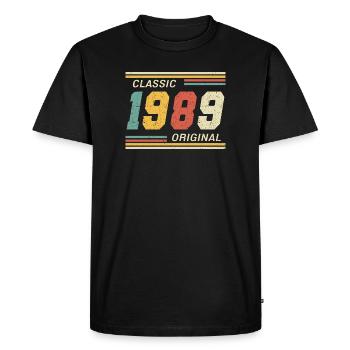 Classique 1989 original 1989 - T-shirt Premium bio Homme - noir - Devant - Nico (187cm)