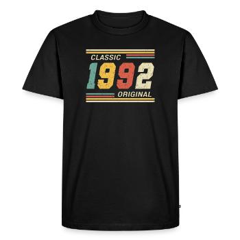 Classique 1992 original 1992 - T-shirt Premium bio Homme - noir - Devant - Nico (187cm)