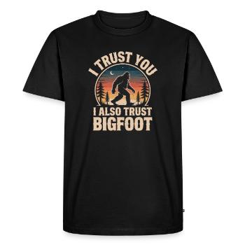 Bigfoot, Sasquatch, yéti, créatures cryptides, grand pied. - T-shirt Premium bio Homme - noir - Devant - Nico (187cm)