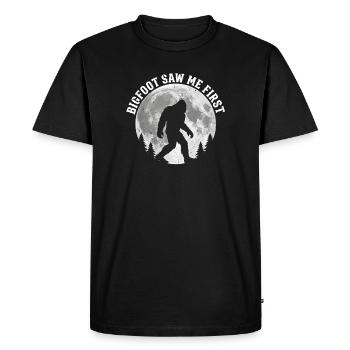 Bigfoot, Sasquatch, yéti, créatures cryptides, grand pied. - T-shirt Premium bio Homme - noir - Devant - Nico (187cm)