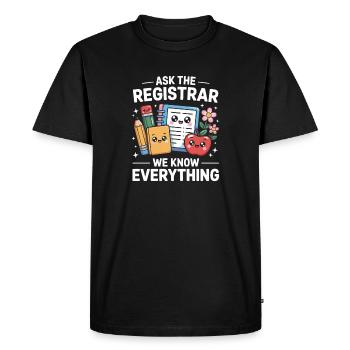 Motif de secrétaire drôle d’école Secrétaire de bureau scolaire - T-shirt Premium bio Homme - noir - Devant - Nico (187cm)