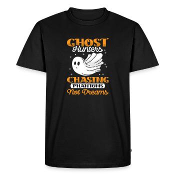 Ghost Hunter Halloween English Saying - Men's Premium Organic T-Shirt - black - Front - Nico (187cm)