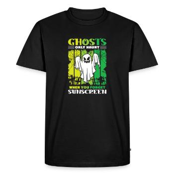 Dicton anglais d’Halloween de Chasseur de Fantômes - T-shirt Premium bio Homme - noir - Devant - Nico (187cm)