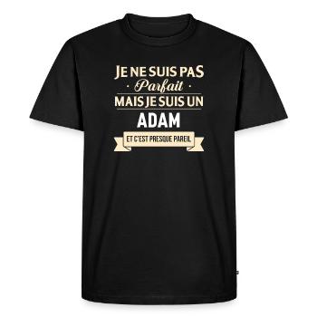 Je Ne Suis Pas Parfait Mais Je Suis Un Adam Et ... - T-shirt Premium bio Homme - noir - Devant - Nico (187cm)