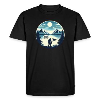 Bigfoot et Nessie - T-shirt Premium bio Homme - noir - Devant - Nico (187cm)