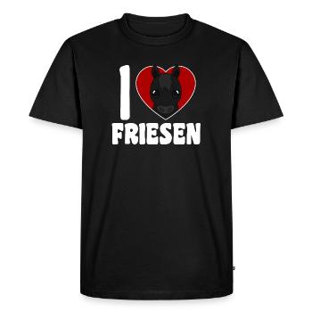 I Love Friesians - Horse Heart - Men's Premium Organic T-Shirt - black - Front - Nico (187cm)