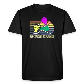 Electricity Trio: Ohm Amp Volt - Men's Premium Organic T-Shirt - black - Front - Nico (187cm)