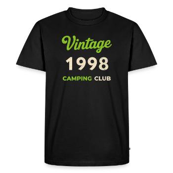 Vintage 1998 – Camping Club Retro Birth Year - Men's Premium Organic T-Shirt - black - Front - Nico (187cm)